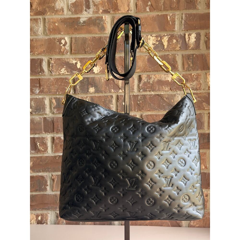 Louis Vuitton Coussin Hobo Monogram Embossed Lambskin MM Black 28169 - Picture 2 of 16
